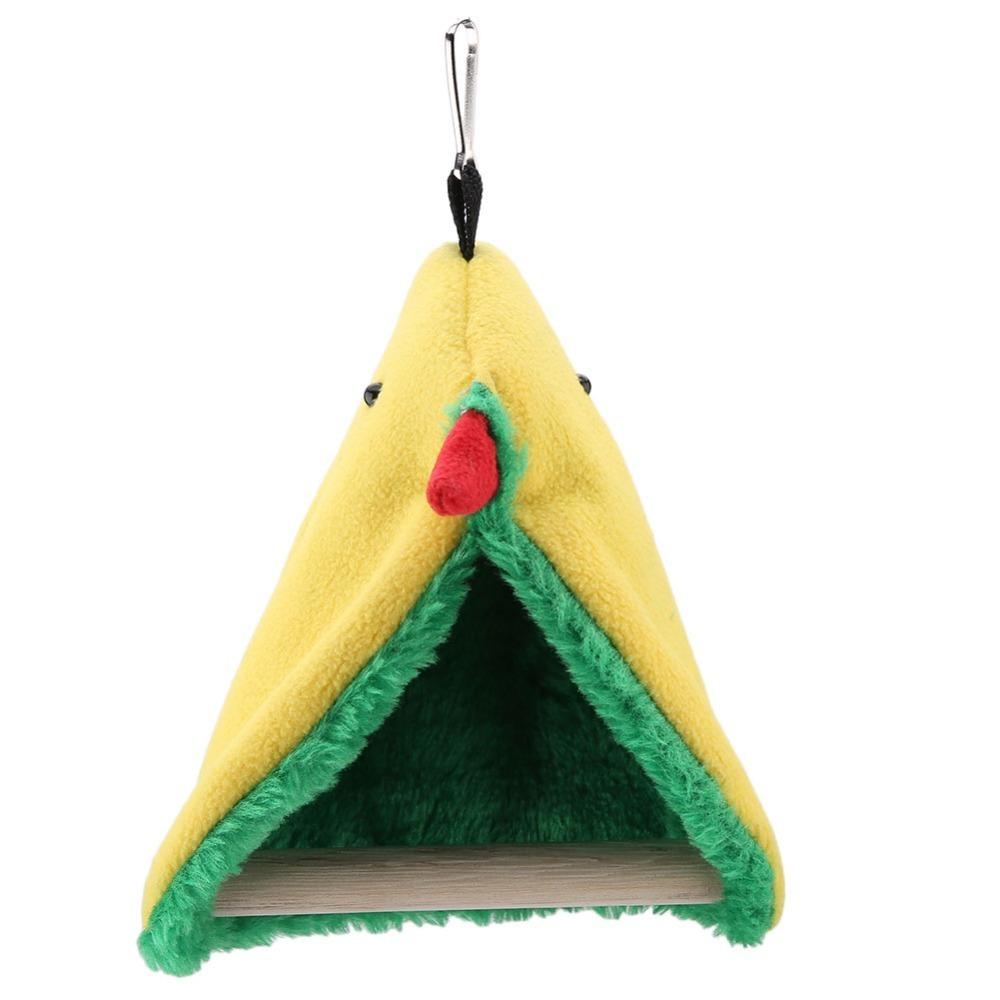 Triangle Shape Parrot Hammock Hanging Design Snuggle Cave Style Bird Hideaway Cave Material Cage Mounting Hanging Bird Cave