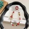 Weihnachten Weihnachtsmann Perlen Handy Armband Bunte Acryl Kristallperlen Rot und Grün Weihnachten
