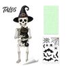 Talos Halloween Glow-in-the-Dark Window Cling, Spooky Ghost Skeleton Glass Sticker, Waterproof Static Decal for Holiday Party