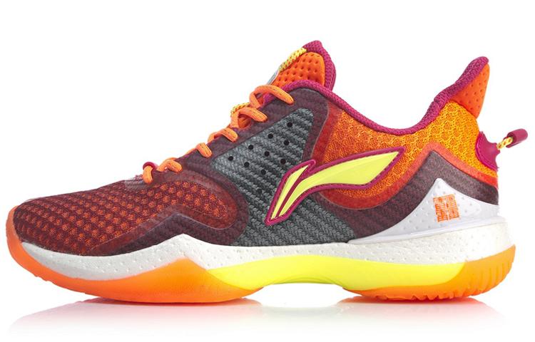 Li Ning Badminton Shoes Women s Low Top Orange Red AYAQ002-2 36