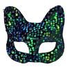 Elegant Masque for Costume Ball Cat Masquerade Masque Sparkly Sequins/Velvet/Black Half Face Sequined Christmas Women Men Halloween Party,