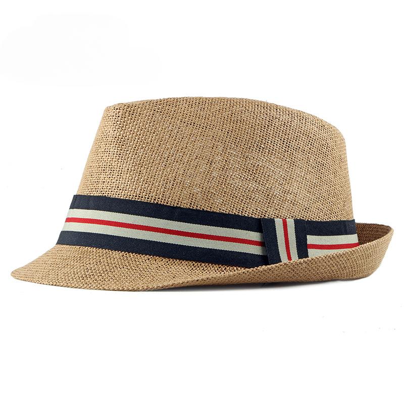 Summer British Jazz Hat for Mid-Aged Men Women Cowboy Top Hat Luxury Designer Wedding Party Fedora Caps Bonnet Straw Beach Hat