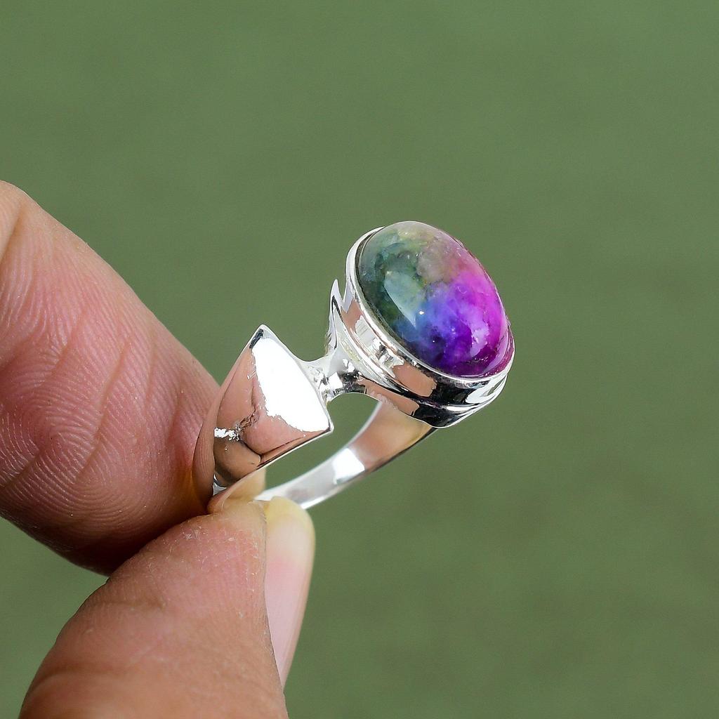 Rainbow Solar Quartz Druzy Ring 925 Sterling Silver Ring Handmade Jewelry Beautiful Gemstone Jewelry Gift For Mother Available In Ring Size