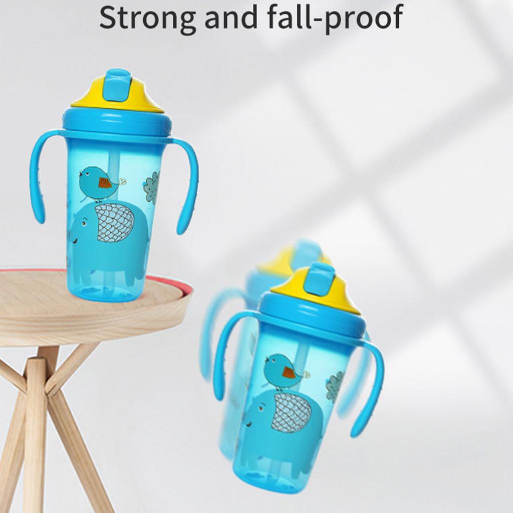 Twin Handle Baby Water Bottle Large Capacity Safe Training Drink Cup for Infants Learning To Drink Independently