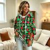 Women's Christmas Print Hooded Loose Fit Sweatshirt