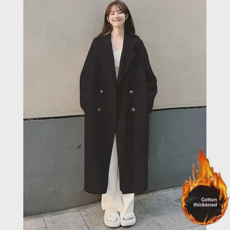 Petite Woolen Coat for Women - 2025 Autumn/Winter, Hepburn & Korean Style (350g)