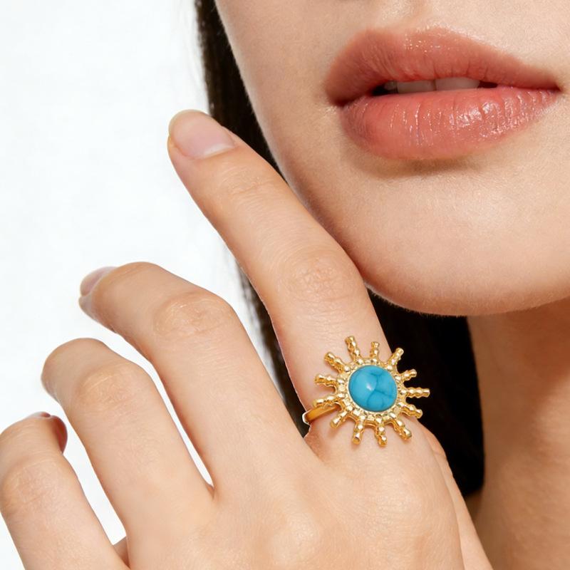 Turquoise open ring ins wind niche jewelry