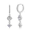 Dylam Elegance Fine Fashion Jewelry Hypoallergenic S925 Silver Rhodium Plated 5A Diamond Cubic Zirconia Dangle Hoop Earrings