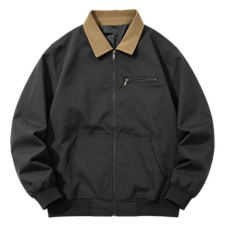 Mens Vintage Washed Workwear Jacket Casual Lightweight Outerwear Fall