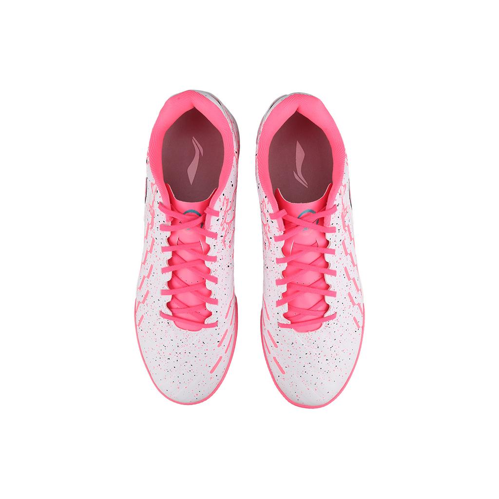 New LiNing TF Rubber Broken Studs Artificial Ground Cushioning Anti Slip And Wear Resistant Soccer Shoes Men's Pink YSTU005-17