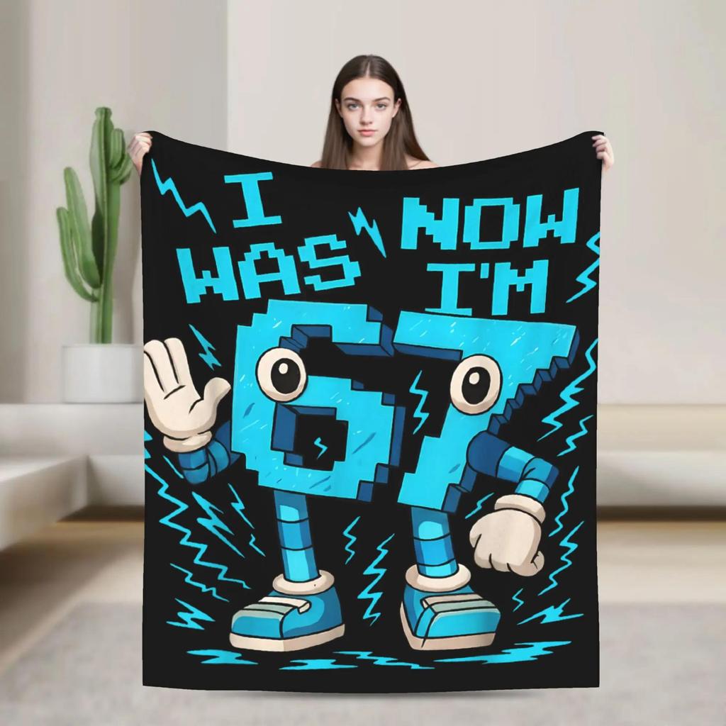 I Was Now Im Th Birthday Funny Italian Brainrot Plush Blanket Kids Throw Blanket for Sofa Bed Soft Quality Bedspread Gift