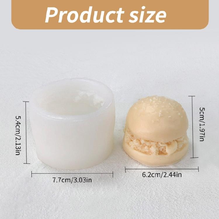 Hamburger Shaped Candle Silicone Molds for Making Candle Soap Table Ornaments Gypsum Decorations, Birthday Present