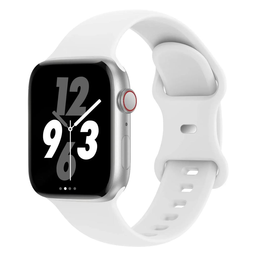Silikonowy pasek do Apple Watch 44mm 45mm 40mm 41mm 42-38mm 45 mm bransoletka sportowa iwatch series 8 7 6 5 4 3 SE 9 Ultra 2 49mm