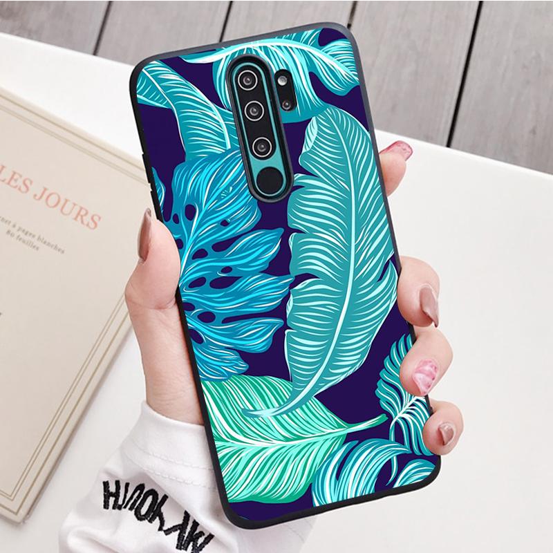 Retro květina z banánového listu, černý silikonový kryt na telefon pro Redmi Note 8 7 Pro S 8T pro Redmi 9 7A