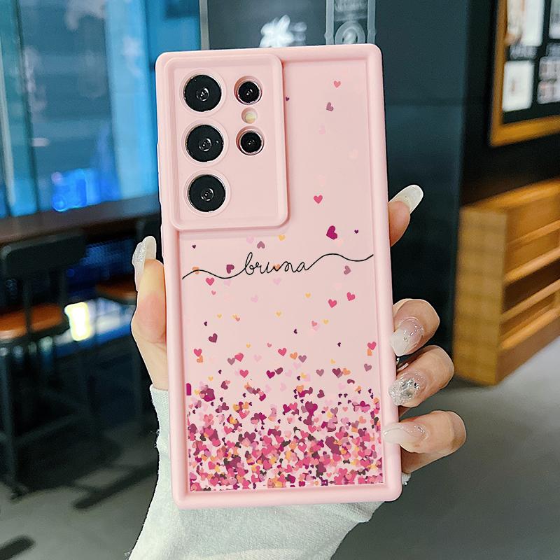 Para Samsung S24 FE S23 Plus S22 Ultra S21 FE S20 A54 A52 A34 A15 A14 Capa de telefone Little Love Heart Pattern Silicone macio à prova de choque