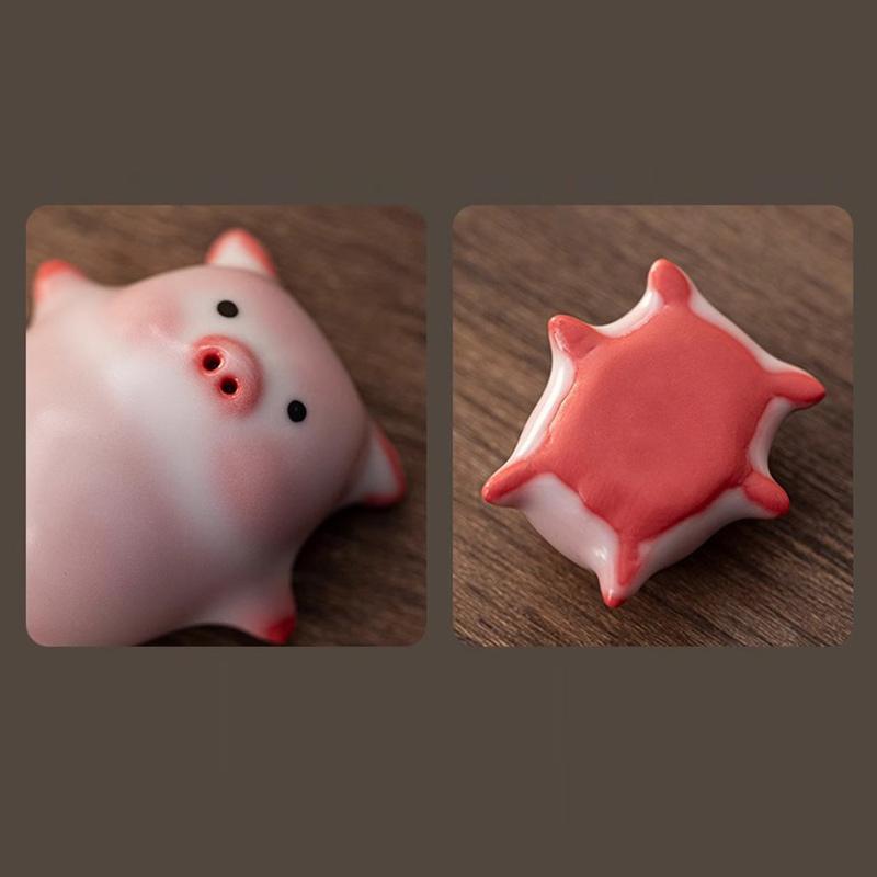 In stock Cartoon Ceramic Tea Cup Creative Pig Spitting Bubble Tea Cup Personal Tea Cup Kung Fu Tea Set Tea Set Birthday Gift