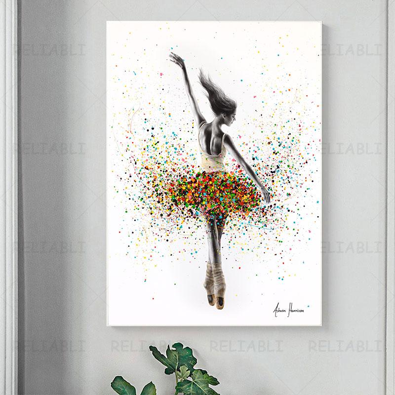 Abstract Dancing Girl Dance Woman Canvas Painting Watercolor Skirt Wall Art Sexy Portrait For Living Room Home Decor Cuadros