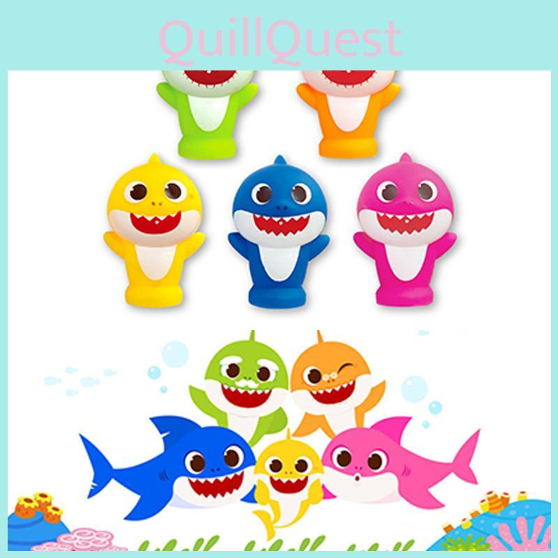 Cute Shark Finger Family Toy For Kids Plastic Material, Bag Packaging