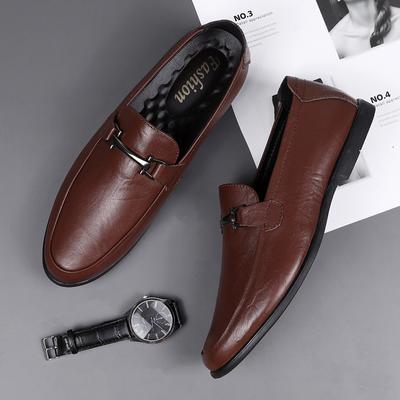 Brand Men's Casual Shoes Soft Sole Casual Slip On Formal Loafers Moccasins British Style Black Business Formal Driving Sneakers
