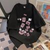 Summer Hello Kitty Mahjong Fortune Theme Cotton Printed Tshirt Adult Children Parentchild Top
