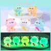 Adorable Glow-in-the-dark Fishing Bear Resin Animal Figurine Cute Desktop Decor