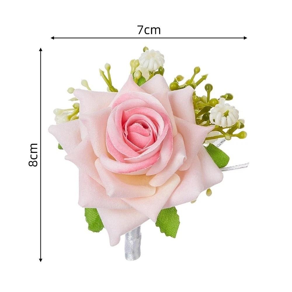 Handmade Wedding Brooch Silk Wrist Flower European Rose Boutonniere  Wedding Accessories
