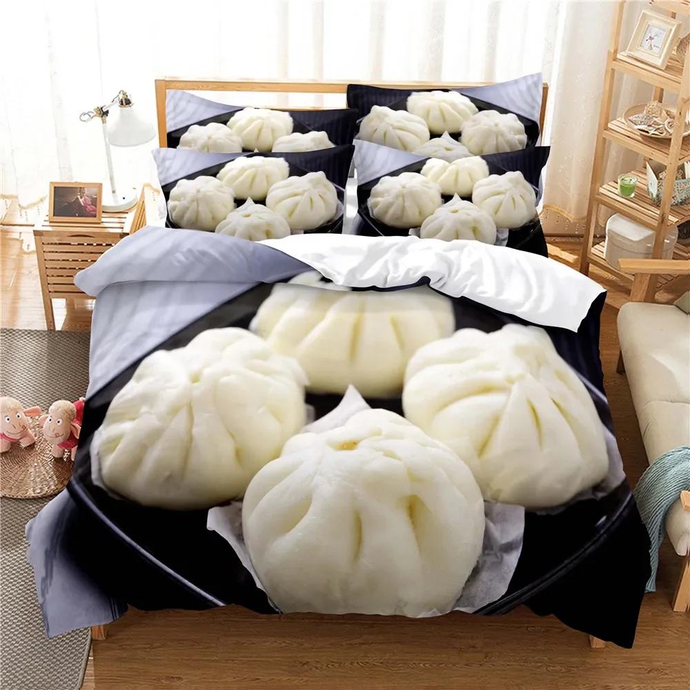 סט מצעים מודפס בדוגמת דינוזאורים מצוירים, 3 חלקים, 1*כיסוי שמיכה+2*ציפית, מתאים למיטה קינג, מיטה יחיד לכל העונות