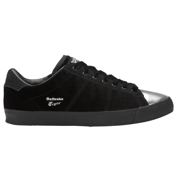 Onitsuka Tiger Lawnship Slip-Resistant Lightweight Low-Top Skate Shoes Women Sneakers Black Silver D7F3N-9090