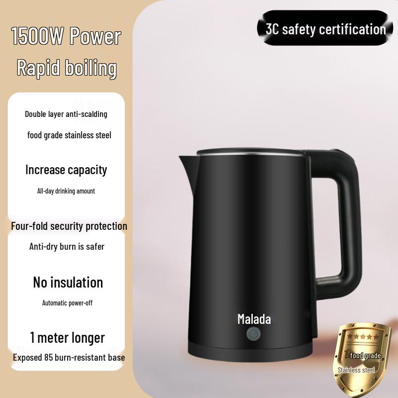 Wanlida 2025 Electric Kettle: Automatic Power-Off, Large Capacity, Insulated Boil, Household Use