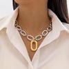 Letter Splicing Collarbone Chain European and American Style Geometric Rectangular Necklace Necklace Necklace Jewelry Women