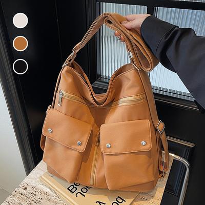 Women's Bag New Street Trend Solid Color Nylon Shoulder Bag Crossbody Multi-pocket Multi-purpose Women's Bag Large Capacity Bag