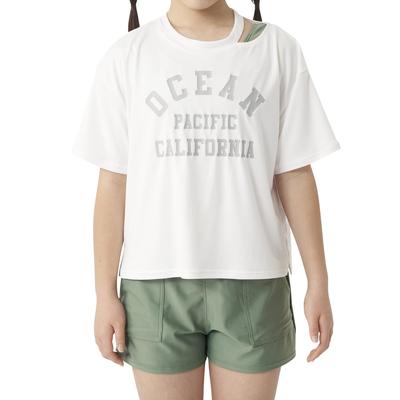 Ocean Pacific 564808 Kinder Badeanzug Set BH Größe 150 3-Teilig - T-Shirt, Top, Culotte, Off-White,