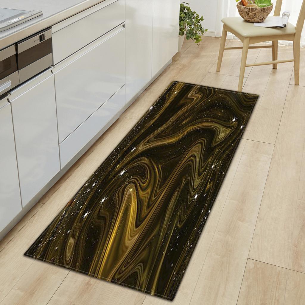 Marble Bathroom Non-Slip Door Mat Bathroom Absorbent Floor Mat Kitchen Dirt-Resistant Long Living Room Carpet