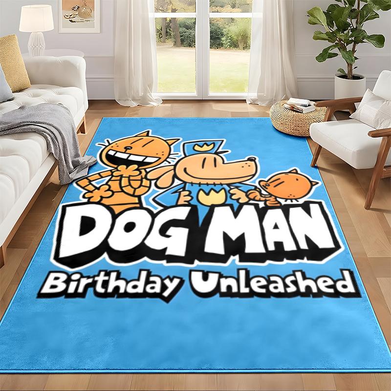 Dog Man Carpet Door Mat for Living Room or Bedroom Protective Mat Under Chair Office Decoration Christmas Gift Birthday Present