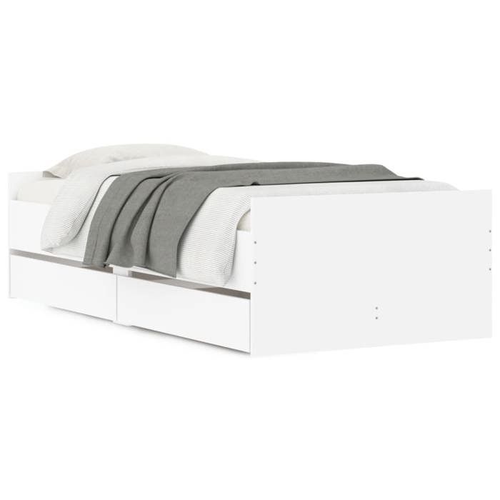 VidaXL Bed Frame with Drawers White 90x200 Cm 3207371