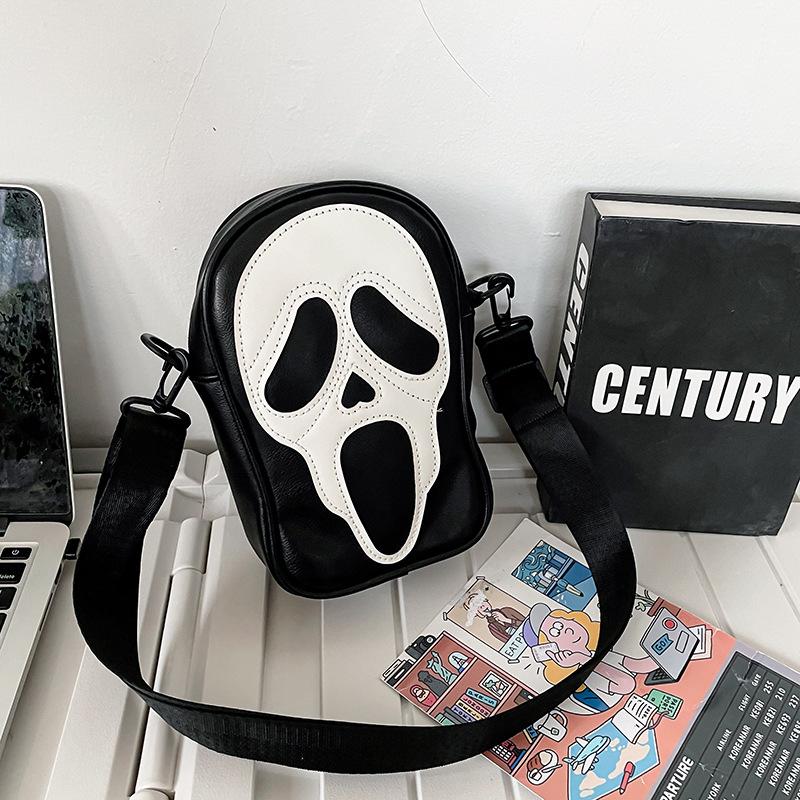 

Сумка унісекс через плече Funny Ghost Skeleton Crossbody Сумка через плече PU маленька сумка через плече One Size чорний