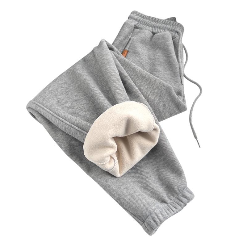 Жіночі зимові повсякденні спортивні штани Harun флісові потовщені вільні штани для схуднення сірі спортивні штани