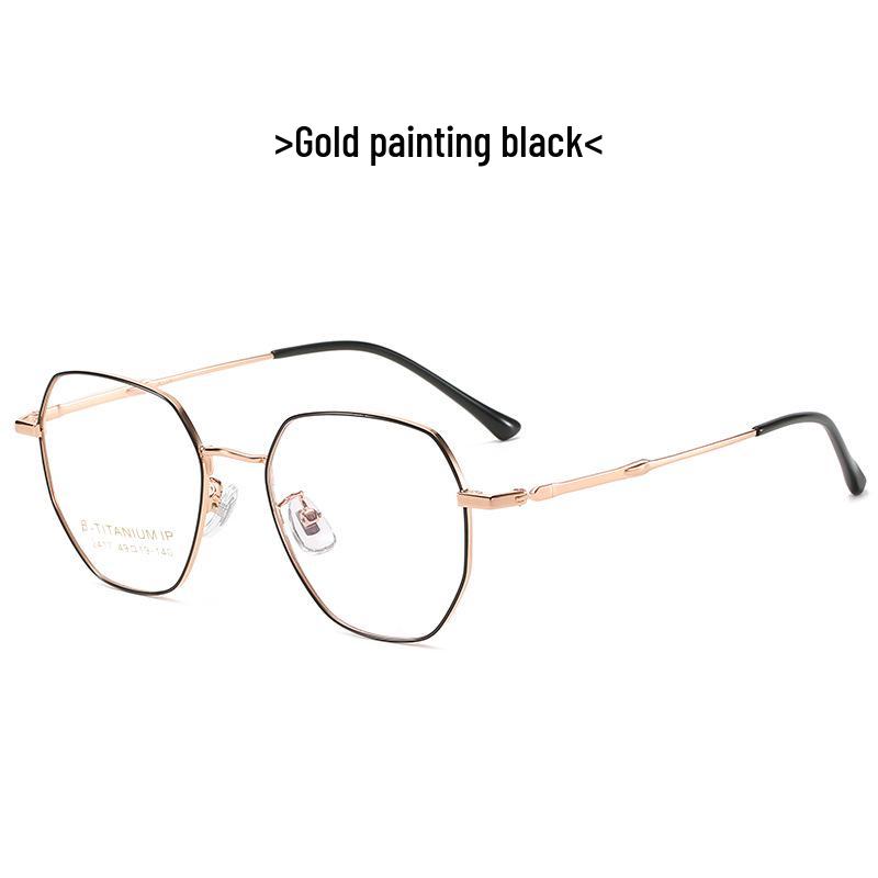 Unisex Ultra-light Titanium Polygonal Glasses Frame with Anti-blue Light for Students 2023 - Model 2417