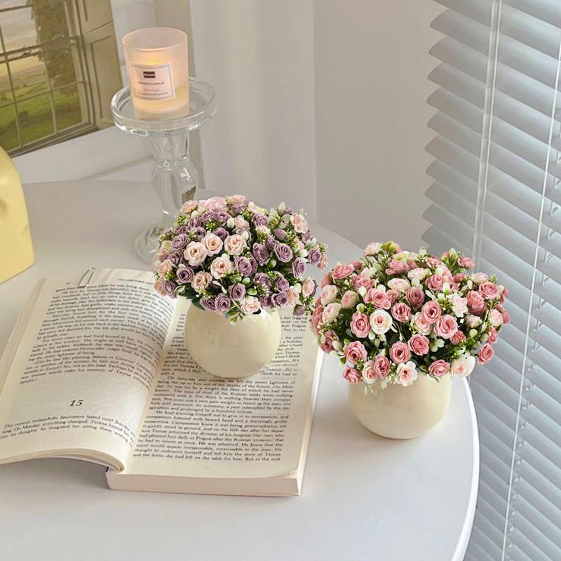 Artificial Flower Silk Rose Wedding Bridal Bouquet Home Room Table Outdoor Garden Wreath DIY Gift Box Festival Decoration Cheap