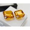 18-19 Karat Natürliche Gelbe & Orange Saphire Quadratisch Geschliffenes Paar Schöner Edelstein