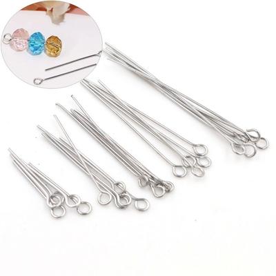 200Pcs/set Portable Metal Eye Pins Mini 35-70mm Beading Needles DIY Craft Head Pins Beading Accessories
