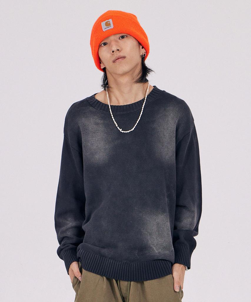 AT THE MOMENT Vintage Brushed Cotton Knit_Black