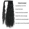 MERISIHAIR Women Long Wavy Ponytail Hair Extension Synthetic Heat Resistant Fiber Long Straight Wavy Hairpiece for Daily Wear