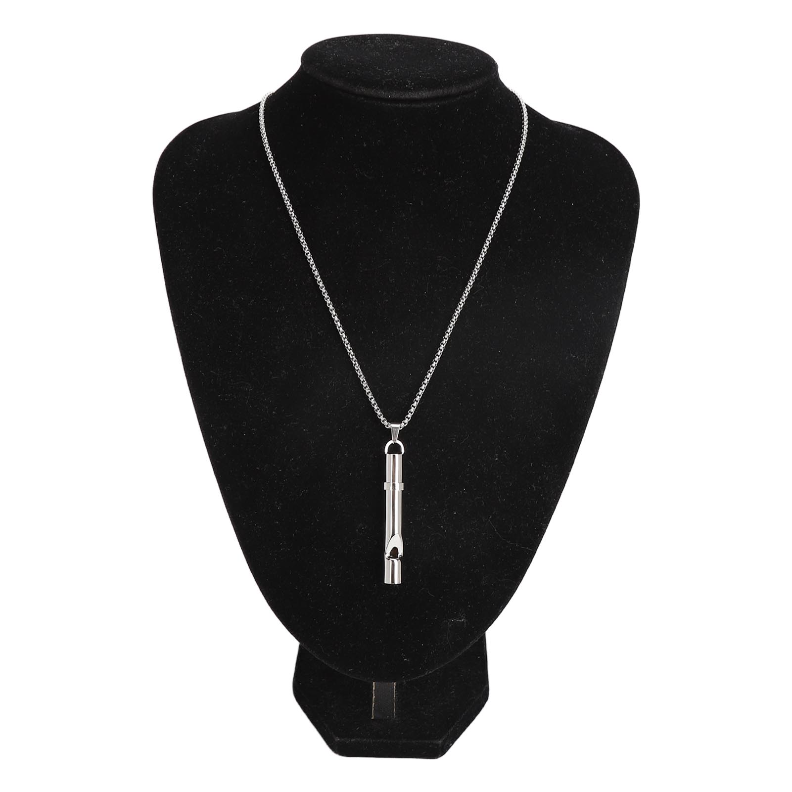 Breathing Necklace Reducing Stress Whistle Shape Steel Meditation Anxiety Necklace