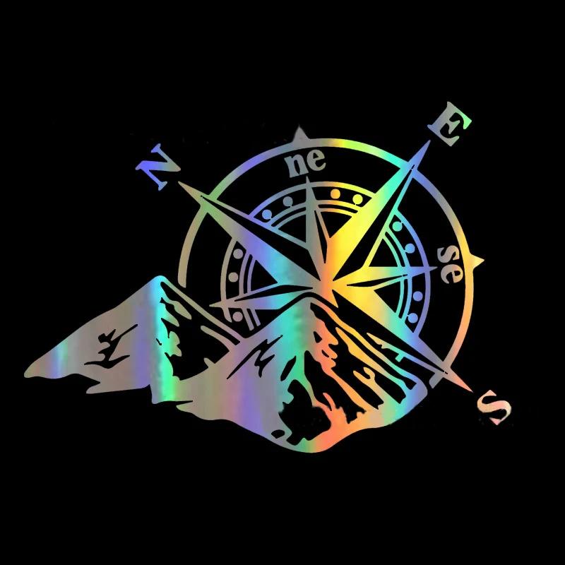 

Car Stickers Mountain Compass Fashion Laser Colorful Rear Windshield Stickers Styling Decoration Decal Auto Exterior Accessories