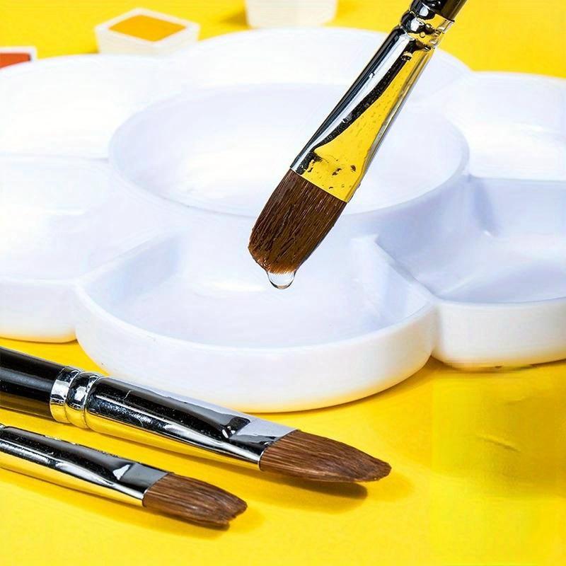 6 ausgewählte Pinsel, Wolfshaar, flacher Kopf, für Ölgemälde, Kunst, Keramik, Zeichenbedarf, Acryl, Spezialpinsel für Erwachsene