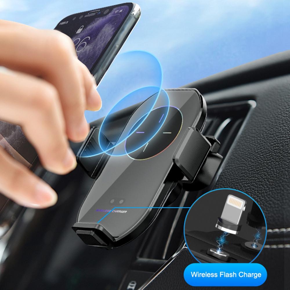

A7S Wireless Car Charger Auto Sensing Clamp Car Air Vent Outlet Phone Mount Holder Magnetic Charging Station As Shown A