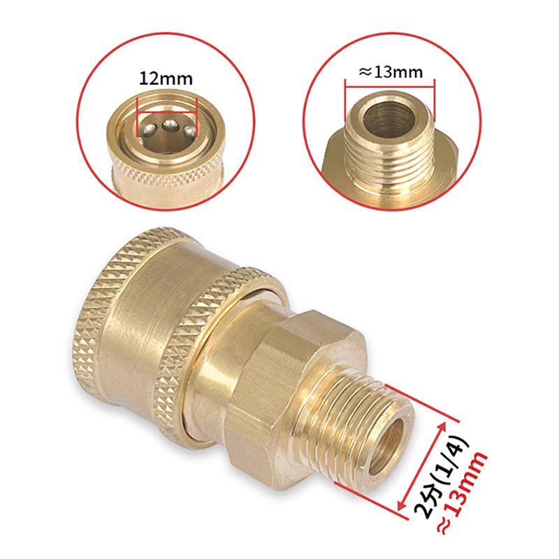 Stainless Steel Quick Connect Kit: NPT3/8 High-Pressure Washer Adapter with Male/Female Threads