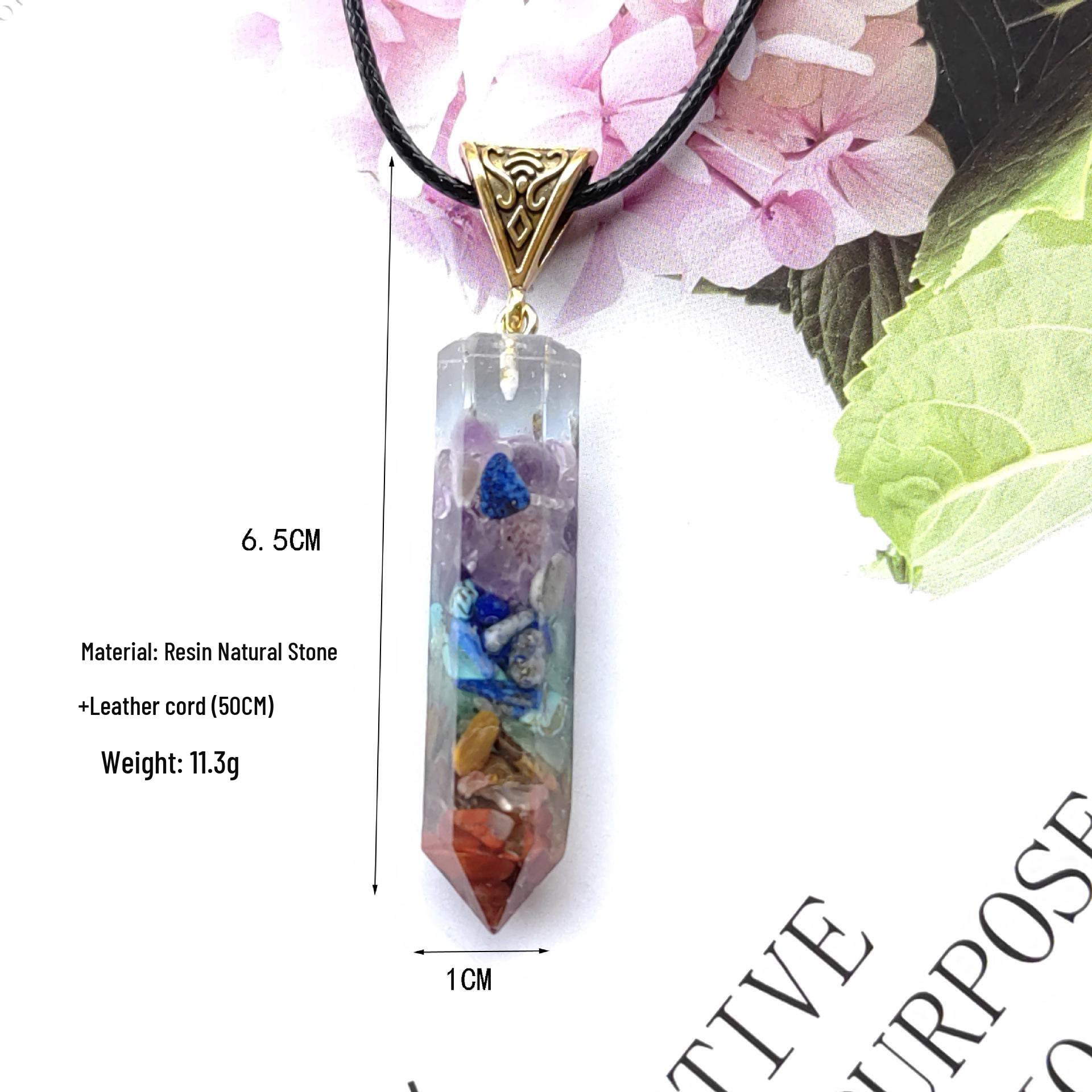 Natural Crystal Five-Pointed Star Tree of Life Round Pendant Necklace