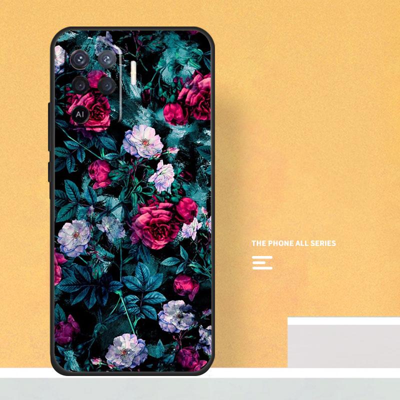 Flower Red Rose Case For Oppo A40 A60 A80 A78 A98 A58 A38 A18 A54 A74 A94 A96 A76 A16 A15 A17 A57 A5 A6 Pro